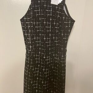 Soprano Black and White Grid Pattern Dress